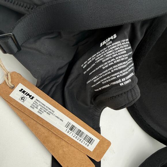 Skims Smoothing Intimates Full Coverage Lightly Lined Bra Black Onyx NWT 32DD - Picture 4 of 4